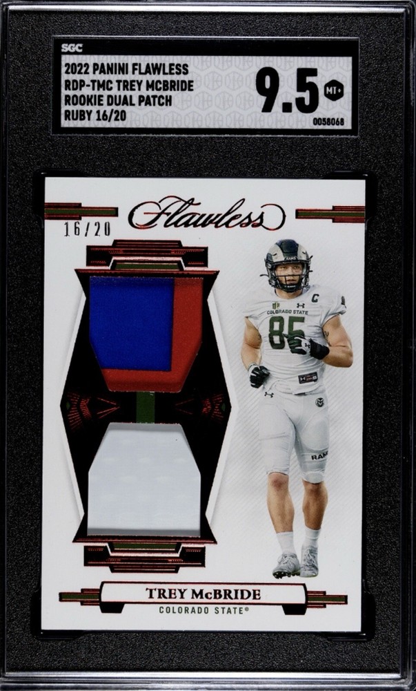 2022 Panini Flawless Trey McBride Rookie Dual Patch /20 SGC 9.5 Gem Mint