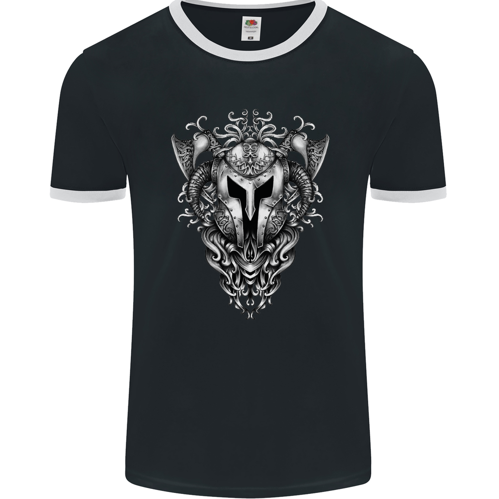 Viking Helmet Valhalla Gym Training Top Mens Ringer T-Shirt FotL