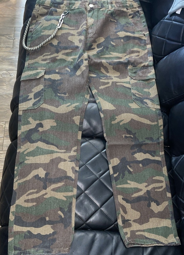 Shein Mens Camo Denim Jeans Size 38 BrandNew