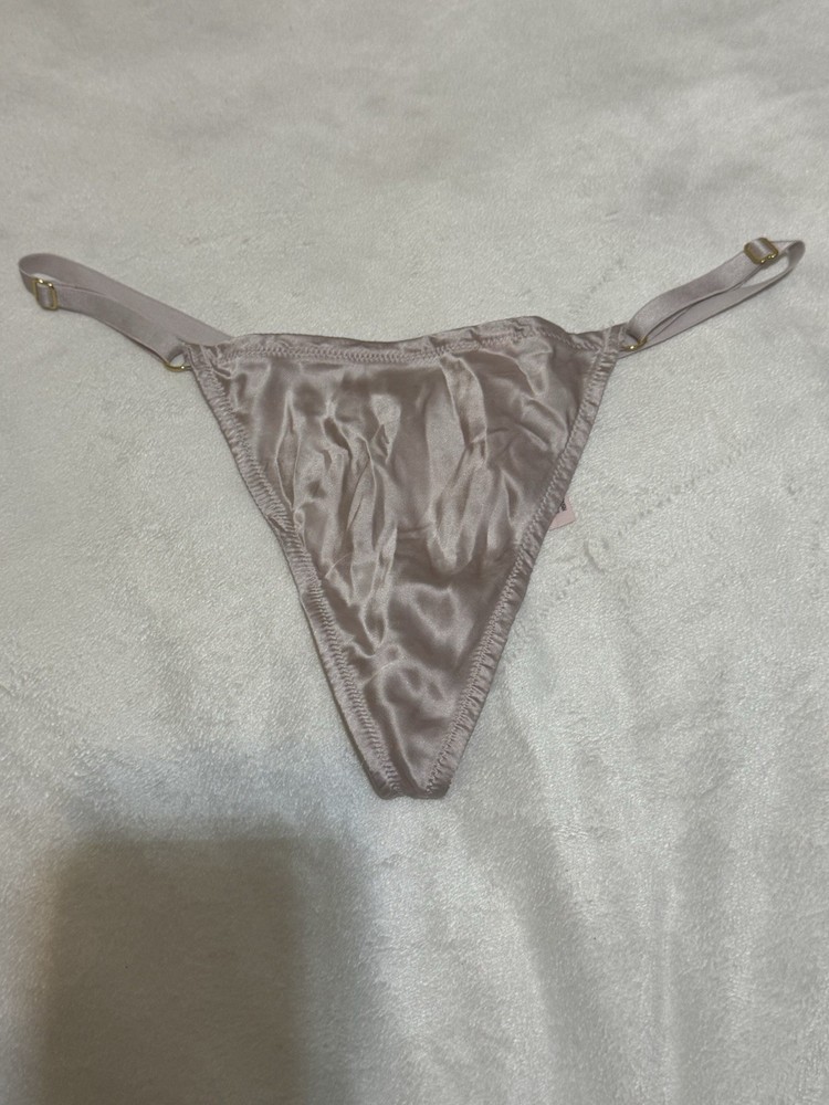 Victoria's Secret Satin V-String Panty - Champagne Pink  M