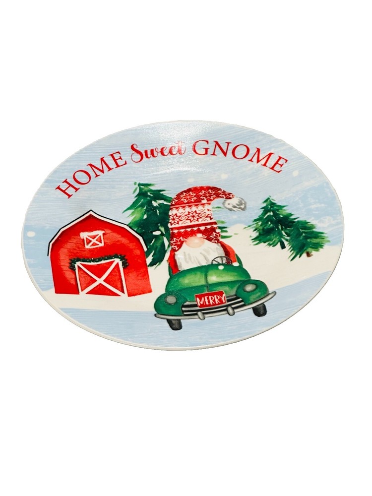 Christmas 8” Dessert Salad Plate Royal Norfolk Gnome Porcelain-Home/Holidays