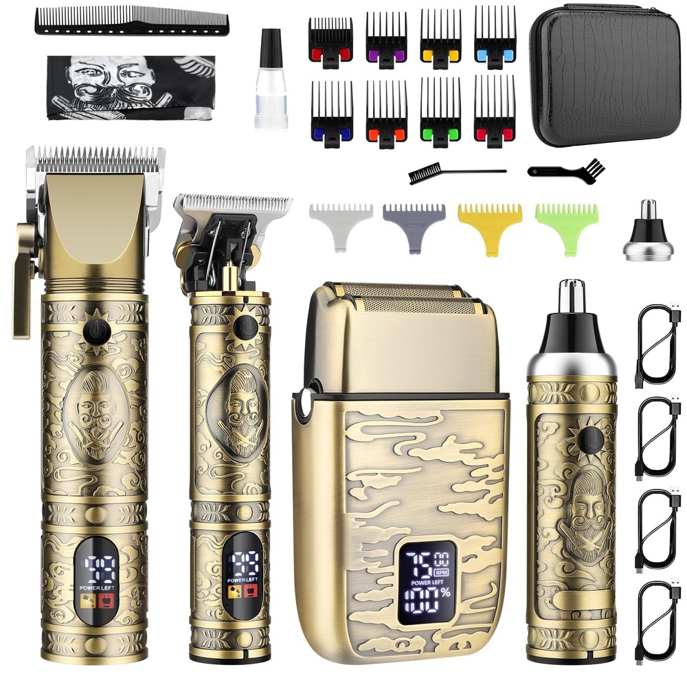 Hair Clippers for Men Professional, Beard Trimmer Kits & Sets, Cordless Mens ...