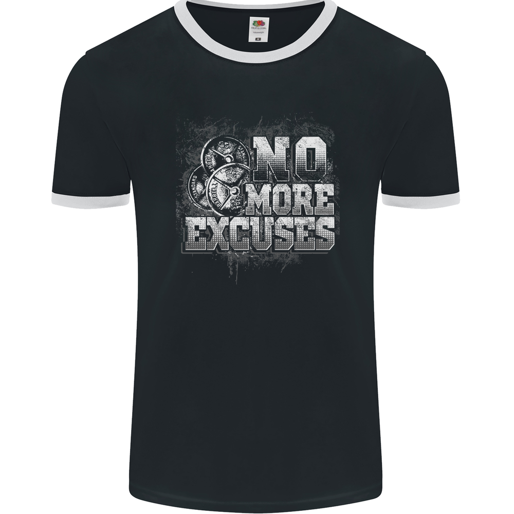 No Excuses Gym Training Top Bodybuilding Mens Ringer T-Shirt FotL