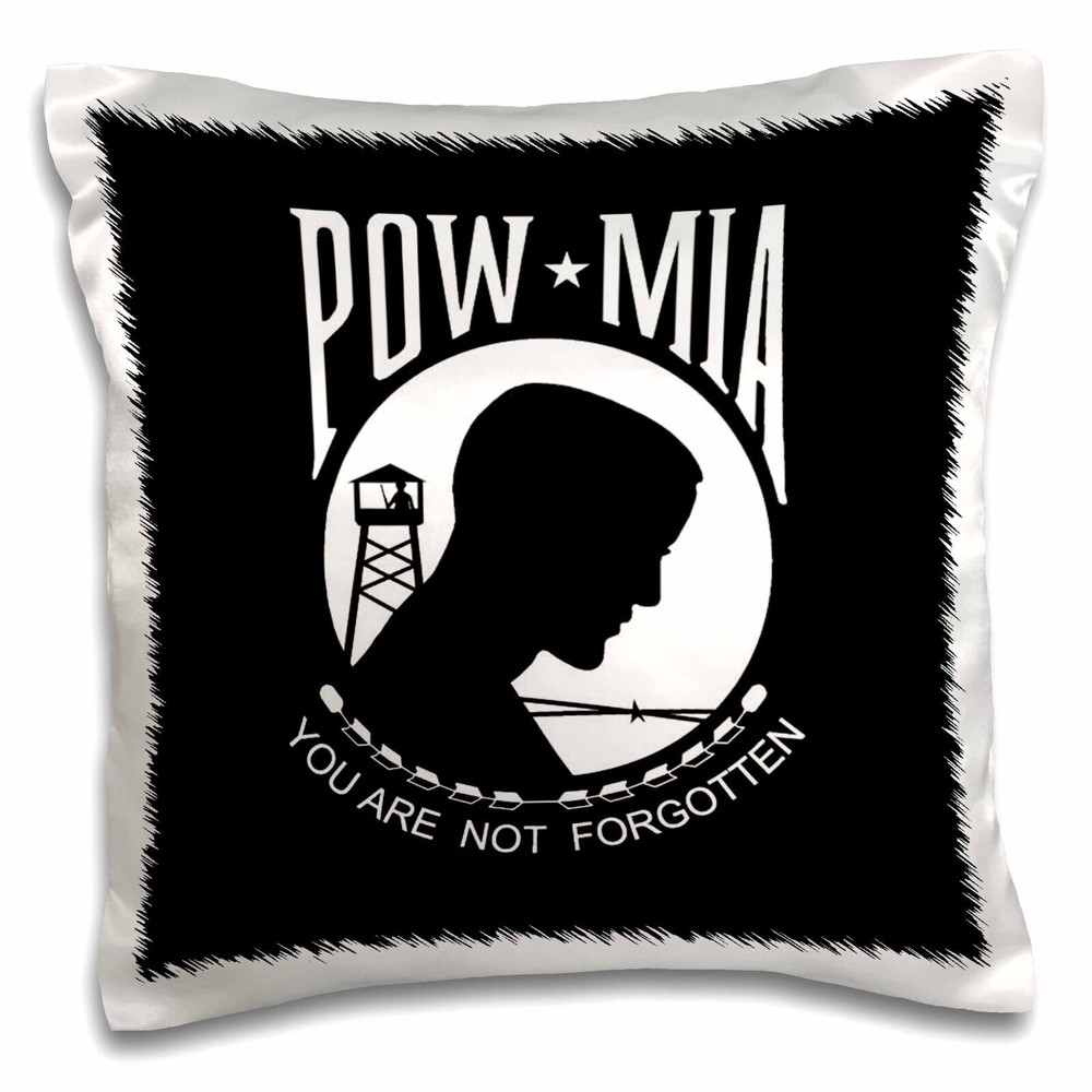 3Drose POW MIA Black White 16x16 Inch Pillow Cover