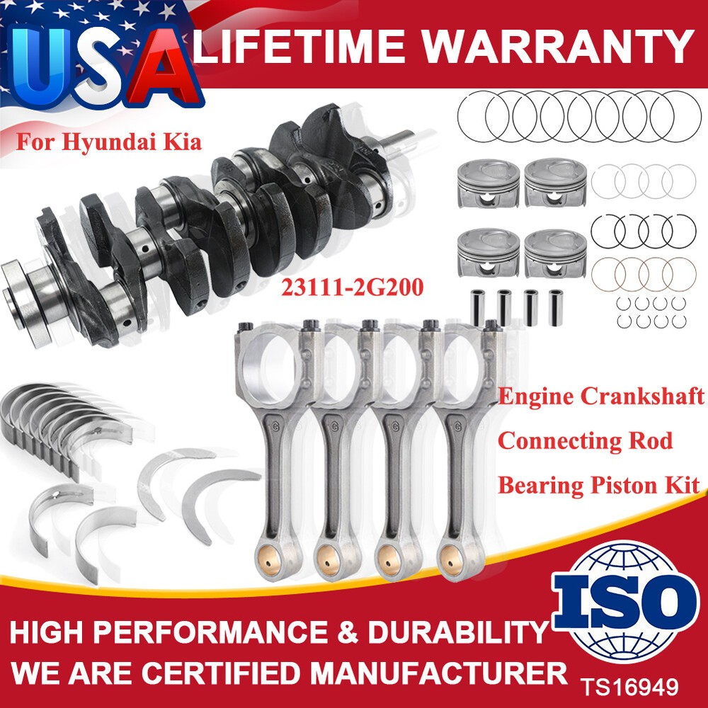 Crankshaft Connecting Rod Bearing Piston Kits For Hyundai Sonata Kia Optima 2.4L
