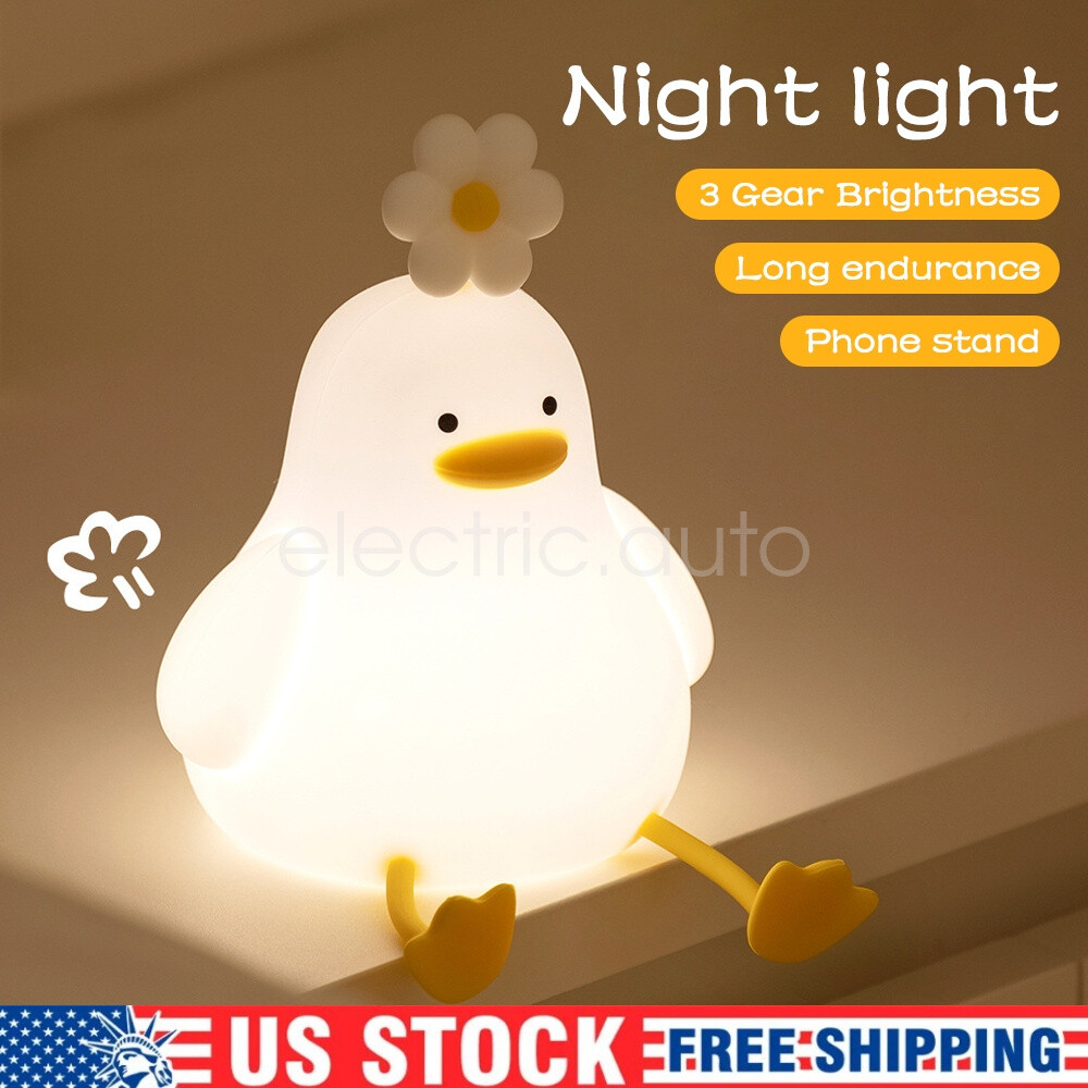 Cute Dimmable Silicone Night Light for Kids Bedrooms Home Decor Bedside Lamp
