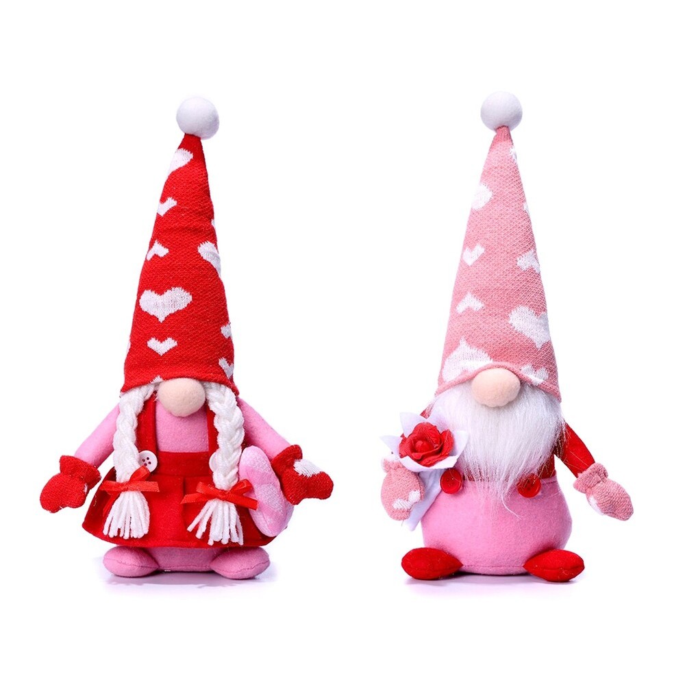 Valentine's Day Mr & Mrs Scandinavian Gnome Plush Decor - 2 Pack