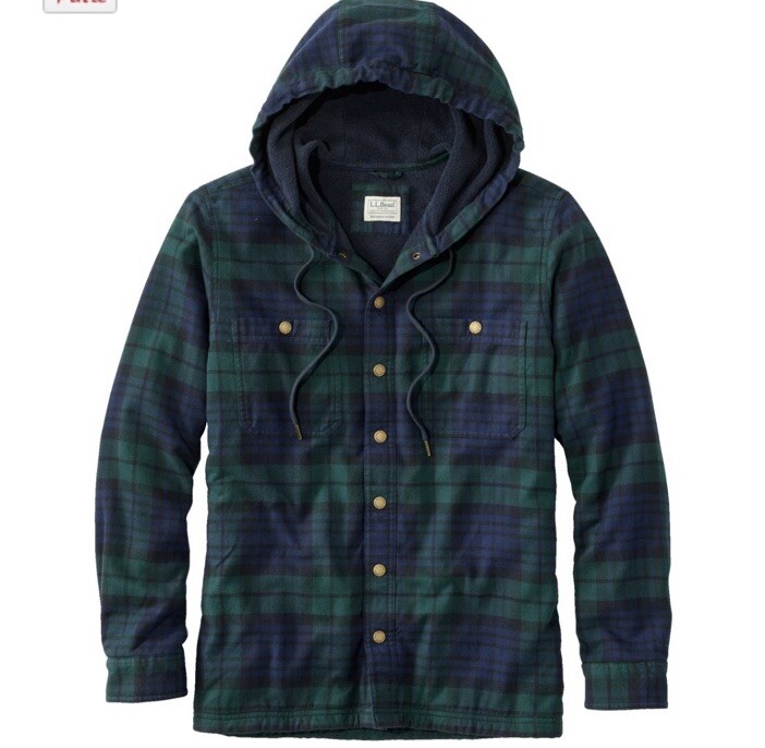 L.L.Bean Men’s M Fleece-Lined Plaid Snap Flannel Shirt NWT 513831