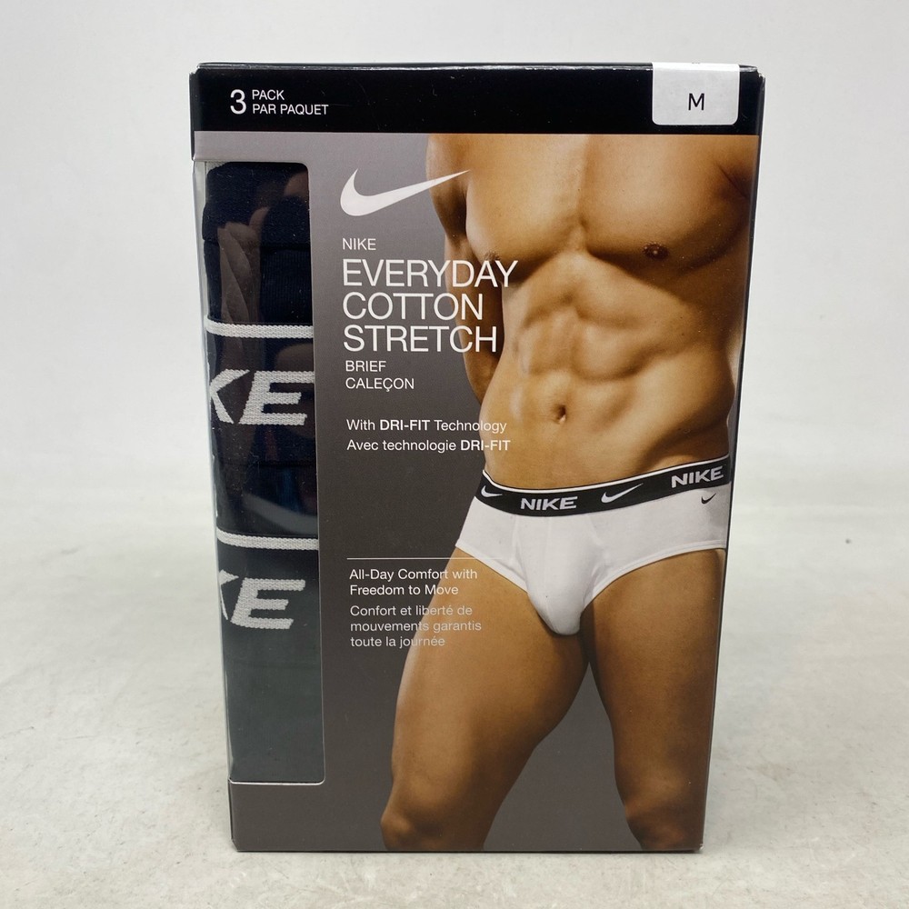 Nike Everyday Cotton Stretch Hip Brief 3-Pack Black M