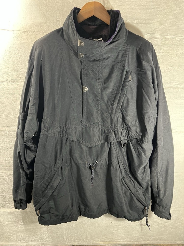 Vtg Black Bear Jacket Coat Mens XL 1/2 Zip Pullover