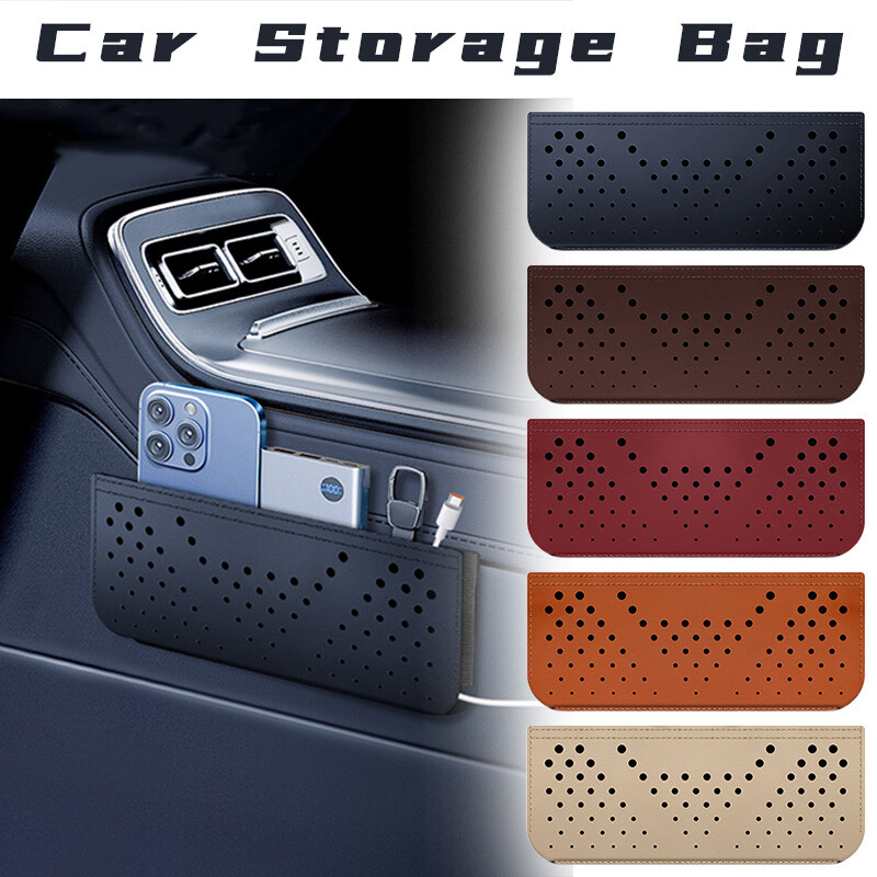 Multi-Functional Car Storage Net with Hanging Phone Pocket