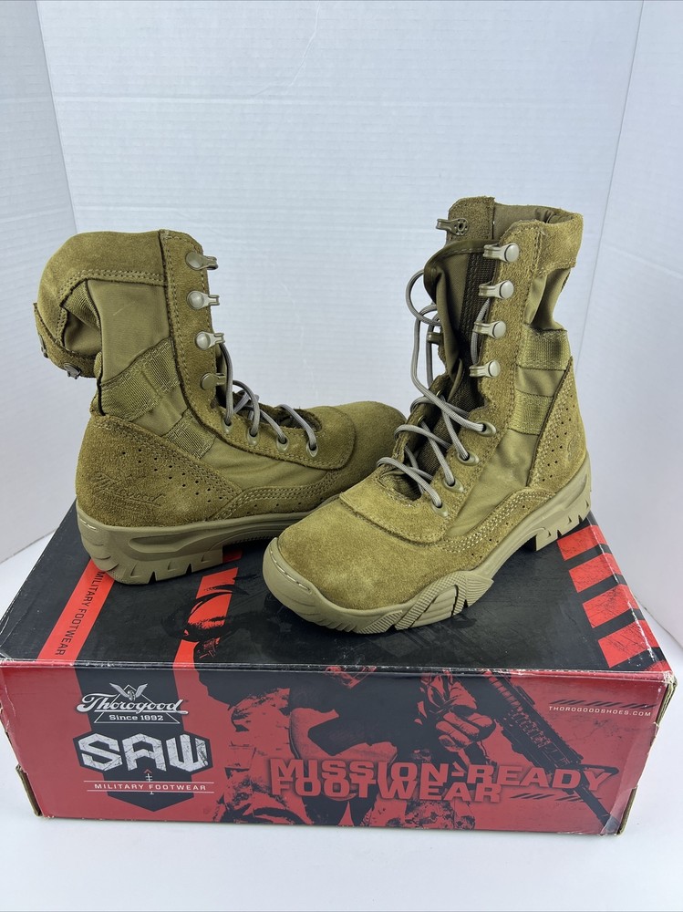 Thorogood SAW Men's 3.5 Women’s 5.5 Lightweight AR Military Boots [Coyote Brown,