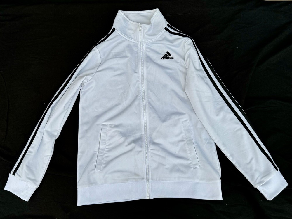 Adidas Original The Brand  With The 3 Stripes White Jacket Mens Size 14/16
