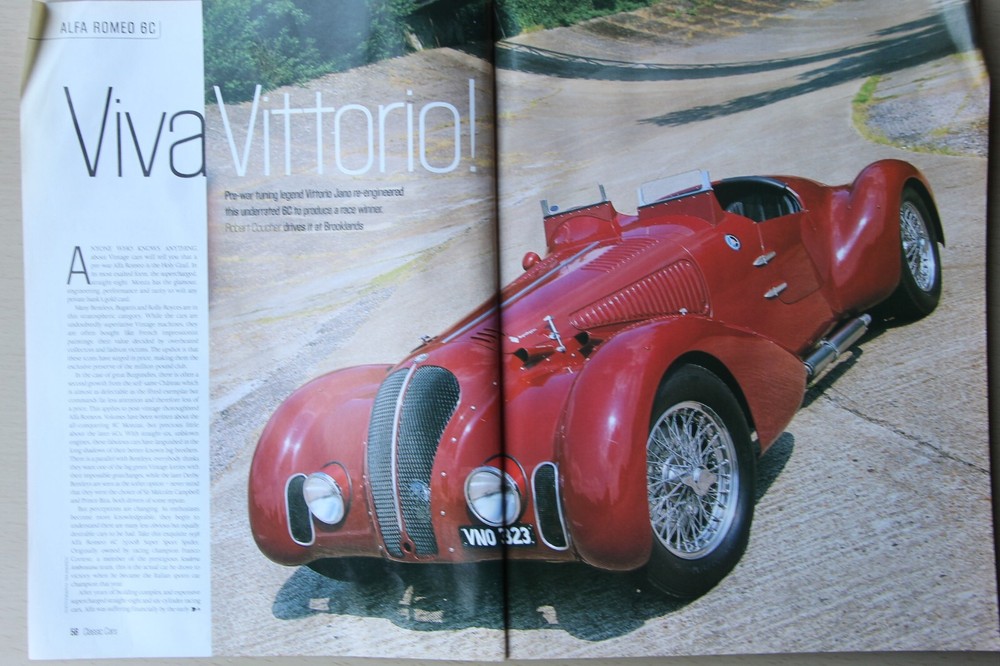 CC 1999 magazine article: ALFA ROMEO 6C race winner & driven at Brooklands