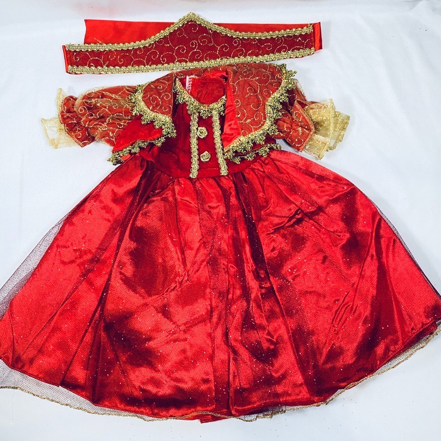 Russian Royal Gown Red/Gold Dress & Jacket Set Outfit for 18