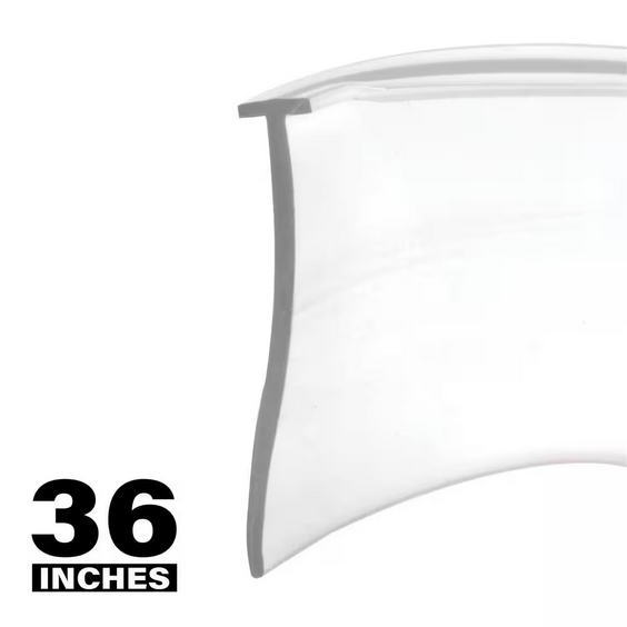 Shower Door Bottom Sweep, 36 In. X 1 In. Strip, Vinyl Construction, Clear, 5/32
