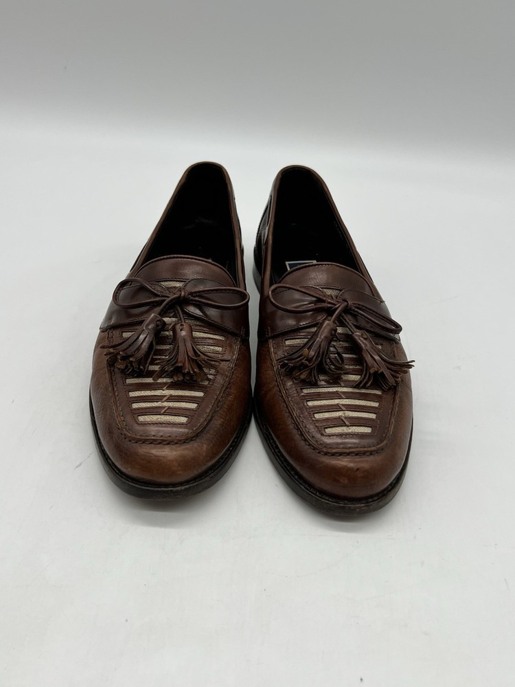 Bragano By Cole Haan Mens Size 9D Brown Leather Tassel Loafers Dress Shoes.
