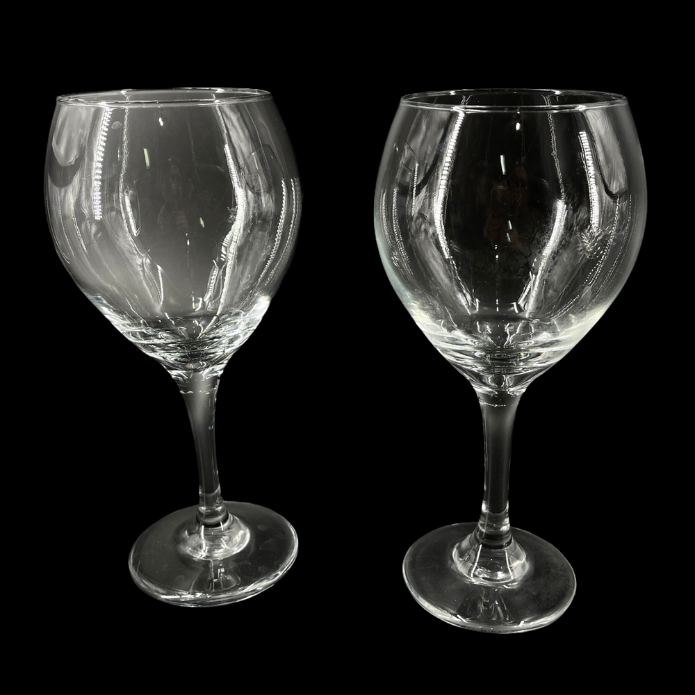 Extra Large Wine Glasses Set of 2 Long Stem Goblets 8.5 Inches Clear for Red White