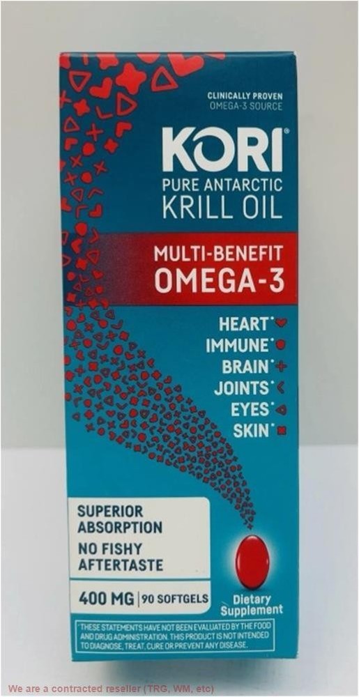 Kori Pure Antarctic Krill Oil Omega-3 400mg Mini Softgels 90ct