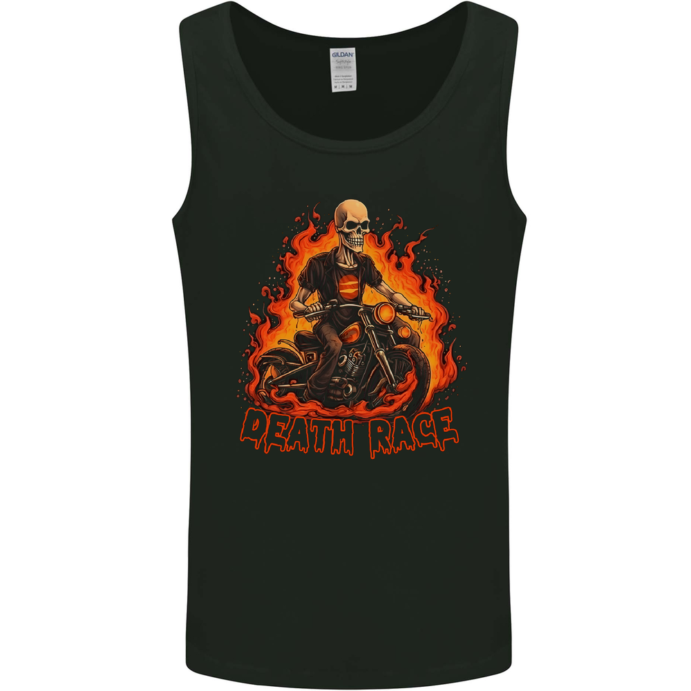 Death Race Biker Skull Motorbike Motorcycle Mens Vest Tank Top