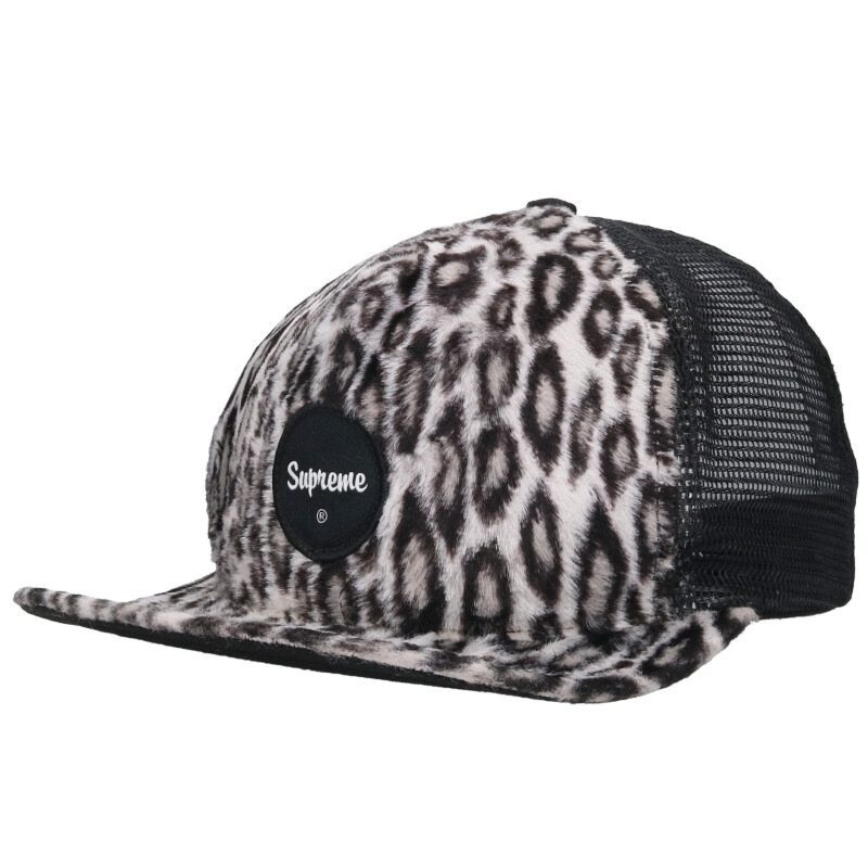 Supreme 20Ss Leopard Mesh Back 5-Panel Hat Black Gray 802142 EN041