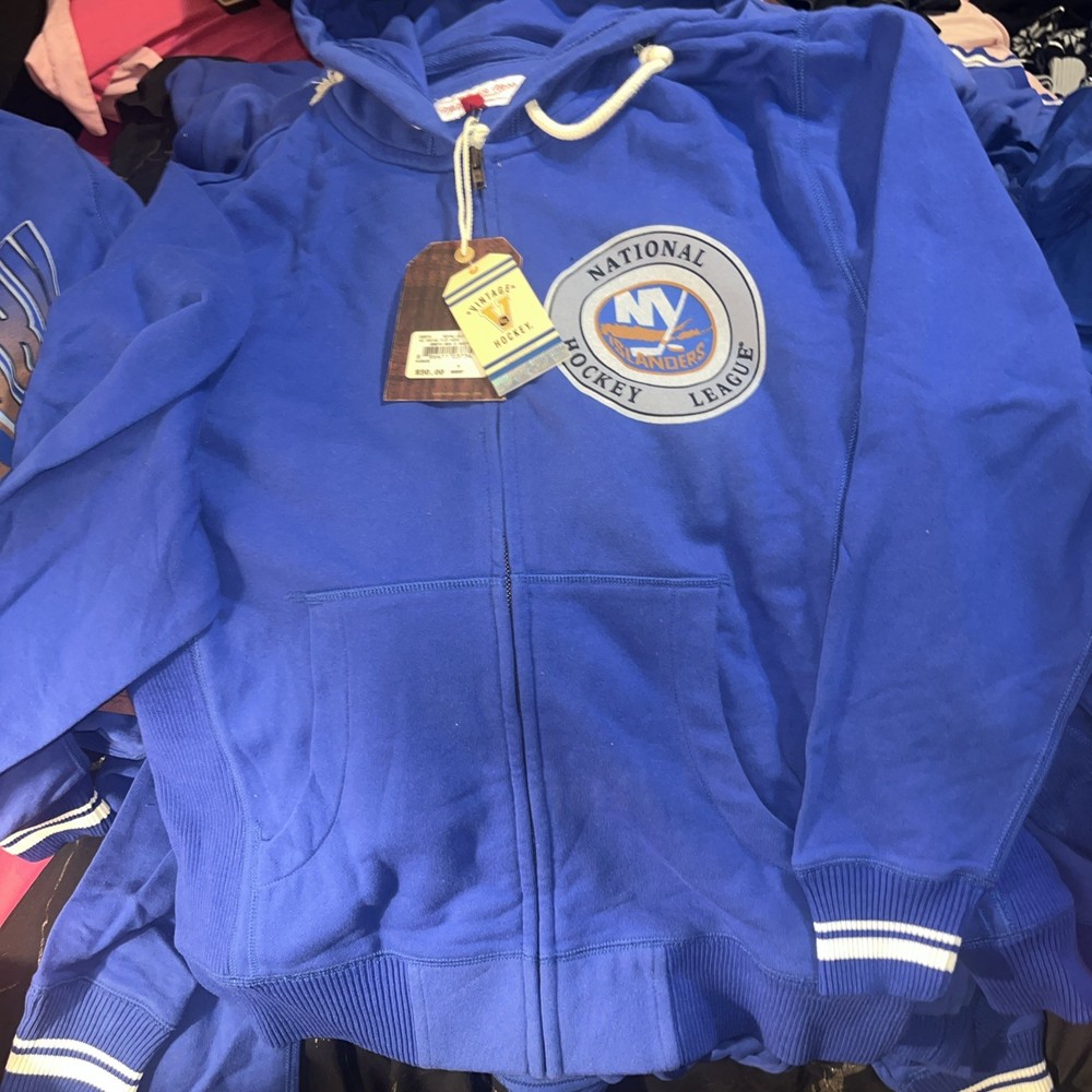 NY Islanders Hoodie Zip-Up NHL Hockey Sweatshirt Long Sleeve Jersey