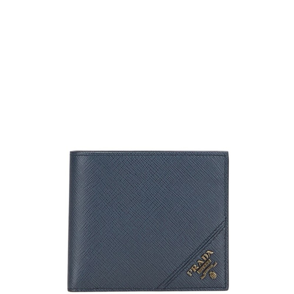 Prada Saffiano Leather Bifold Wallet for Women 2MO513 Metal Detailing