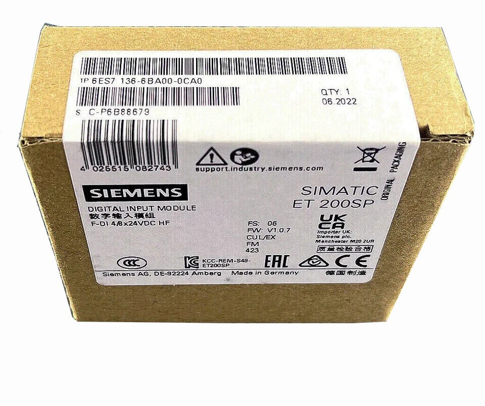 6ES7 136-6BA00-0CA0 NEW SIEMENS 6ES7136-6BA00-0CA0 ET 200S Electronics Module#Br
