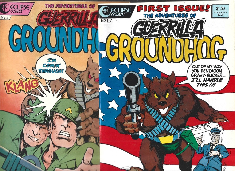 THE ADVENTURES OF GUERILLA GROUNDHOG #1-#2 SET (NM-) HIGH GRADE COPPER AGE