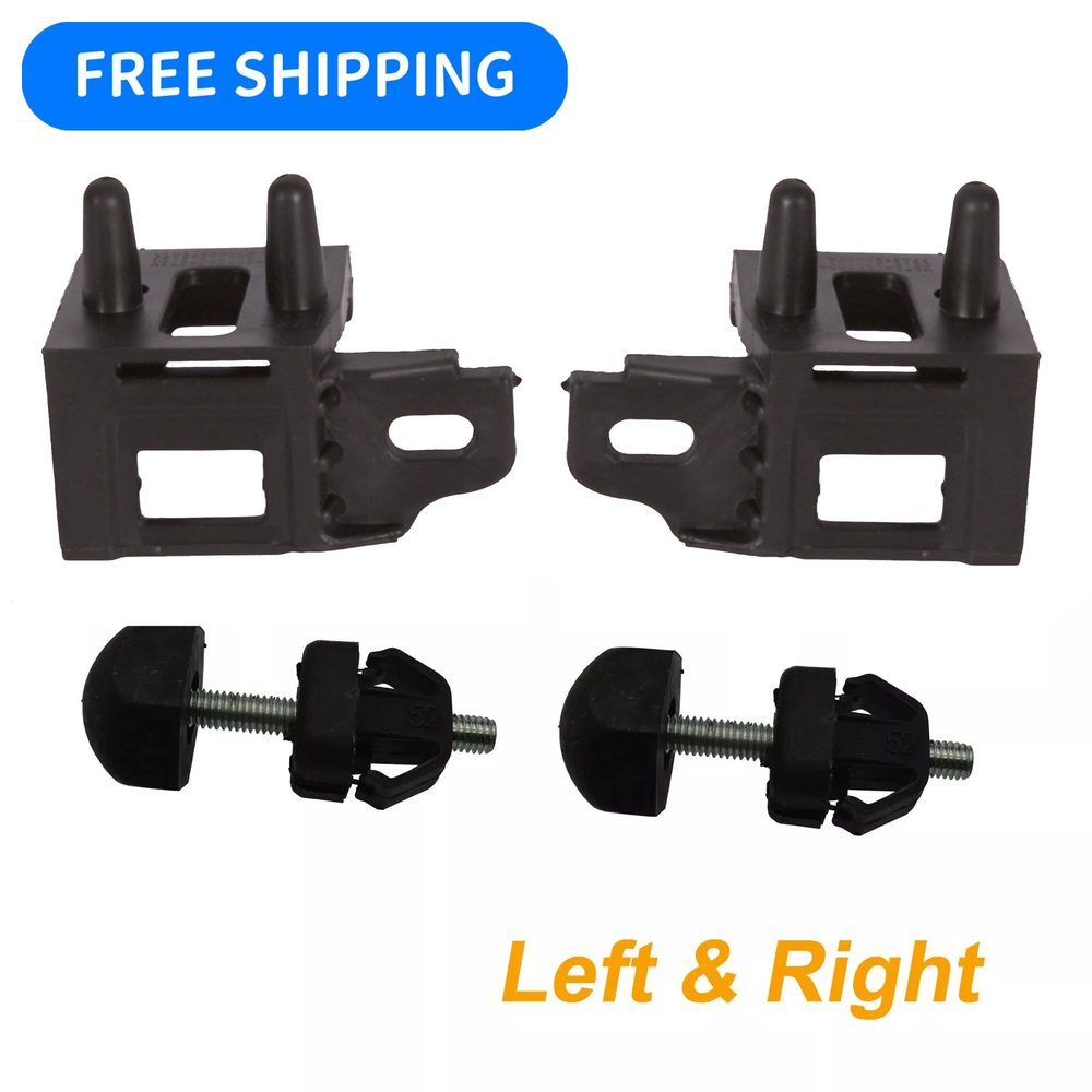 4Pcs Hood Bumper Stopper & Lamp Mount Bracket Left & Right For 17-20 Ford Fusion