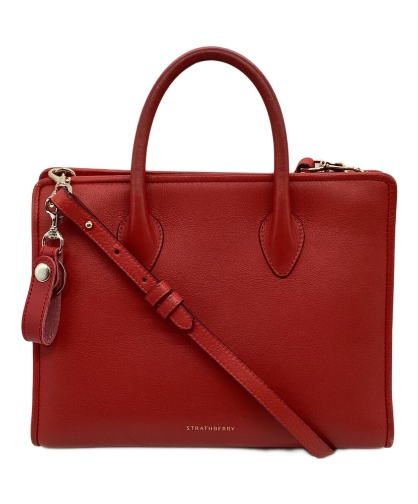 STRATHBERRY  2WAY Shoulder Bag Red 121802 Used Excellent Condition From Japan