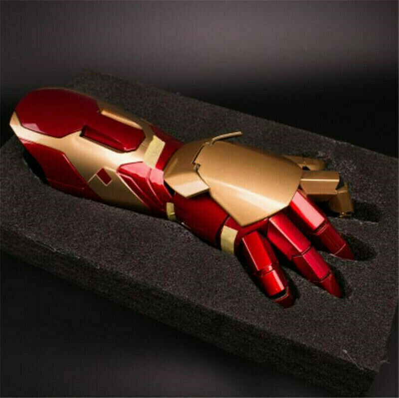 Avengers Iron Man MK42 1:1 Replica Gloves with LED Light and Laser for Cosplay