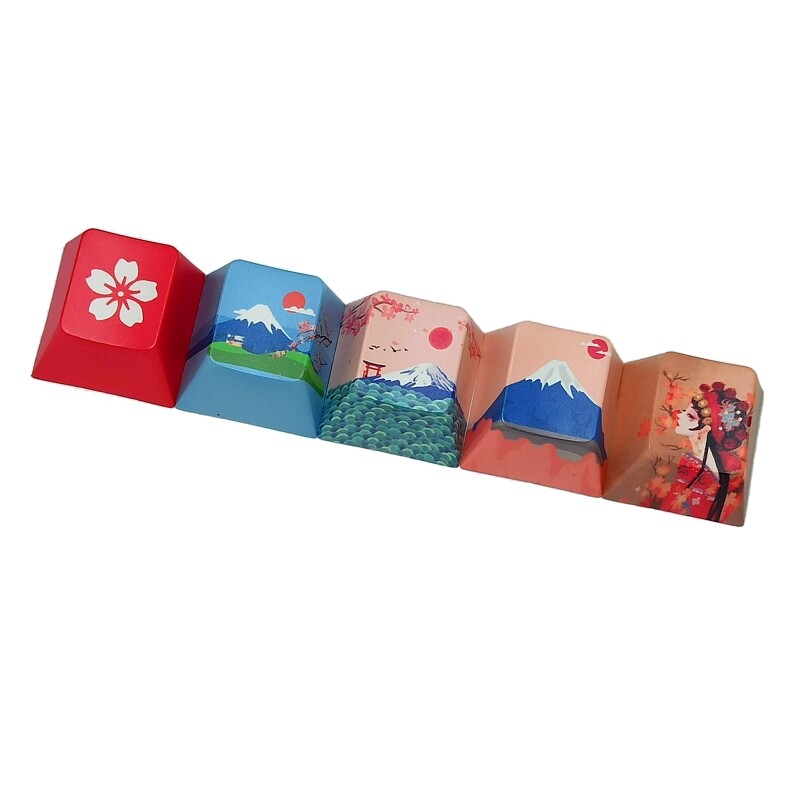 Mount Fuji Themed PBT Dye-Sub Mechanical Keyboard Keycap Set Hei
