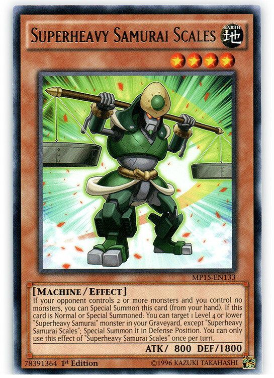 Superheavy Samurai Scales MP15-EN133 Rare 1st Edition Moderately Played Condition