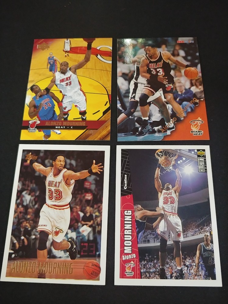 Alonzo Mourning - Miami Heat - Lot Of 4 Nba Basketball Cards