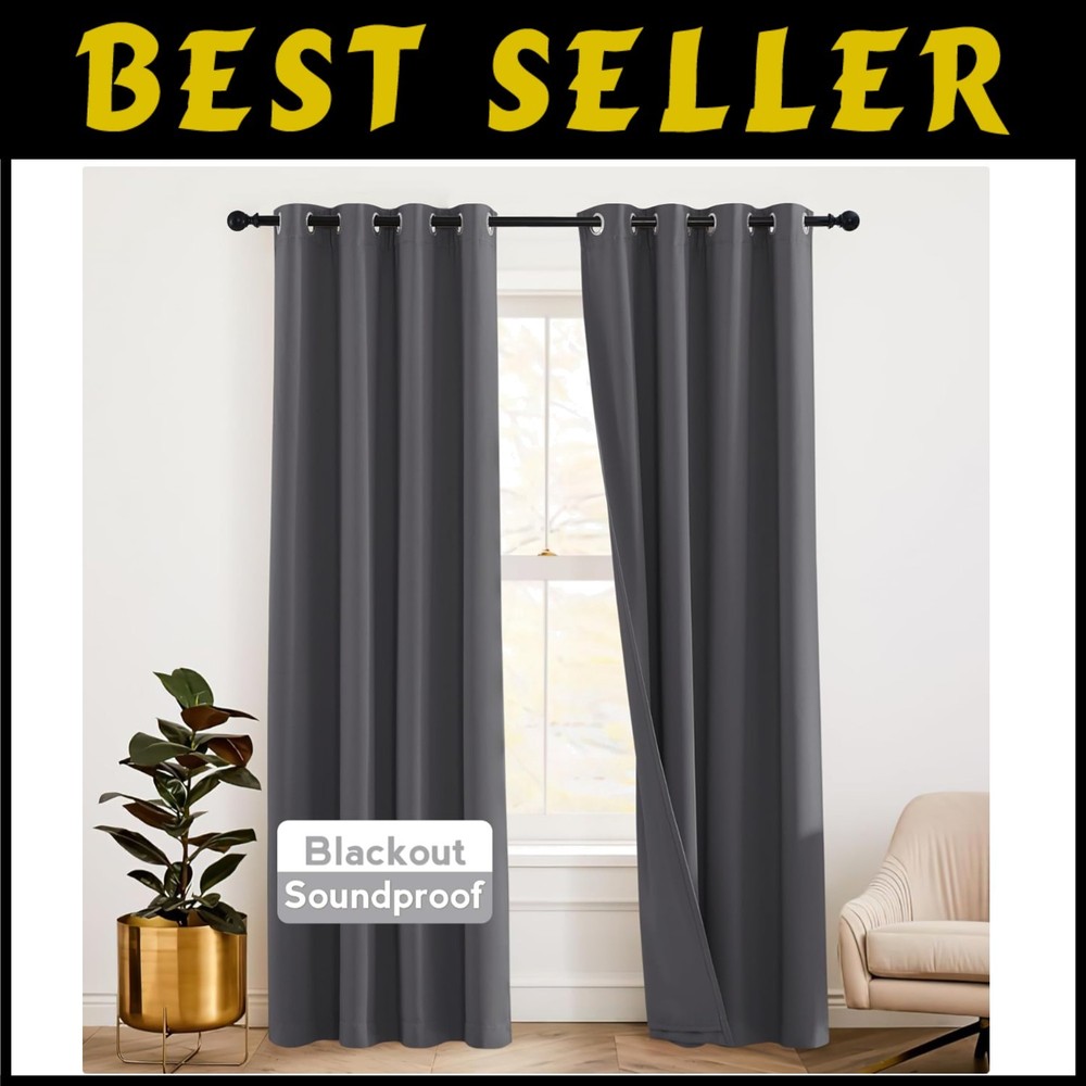 3-Layer Soundproof Curtains - Blackout Thermal Insulated
