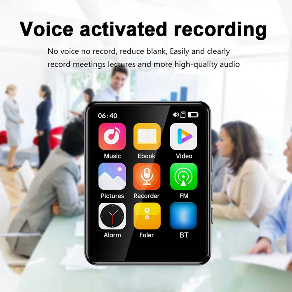 MP3 MP4 Player with Speaker 2.4 Inch Full Touch Screen BT with Built in Speaker