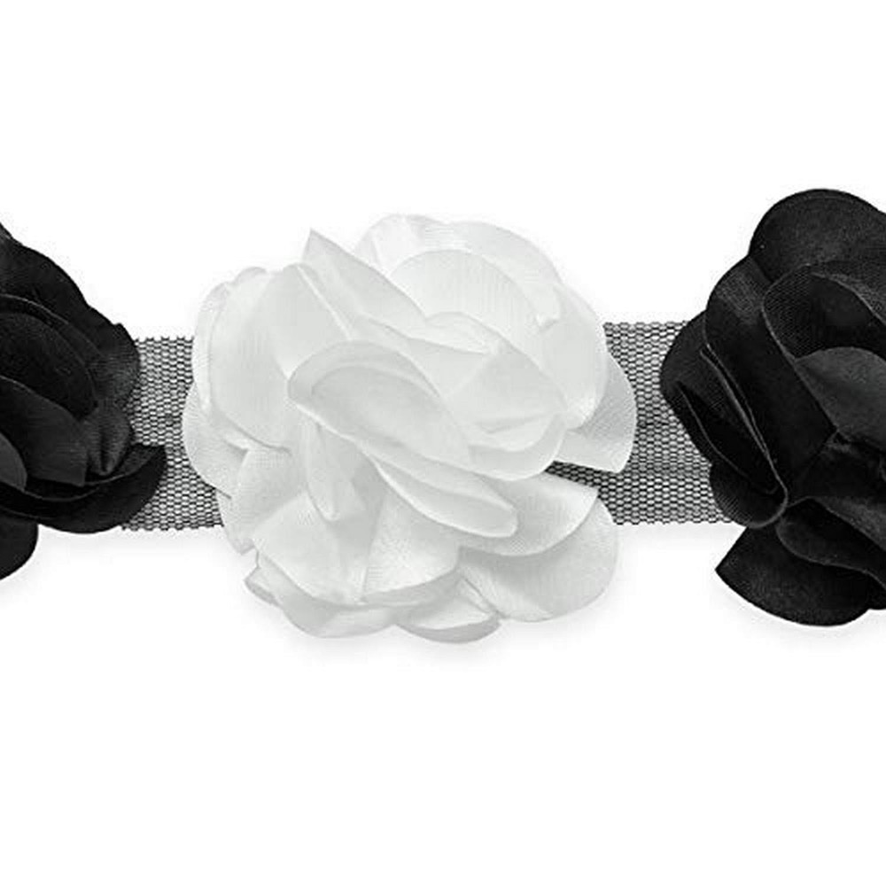 Trims by the Yard 5 Yards of Delicate Flower Fabric Trim, Black/White