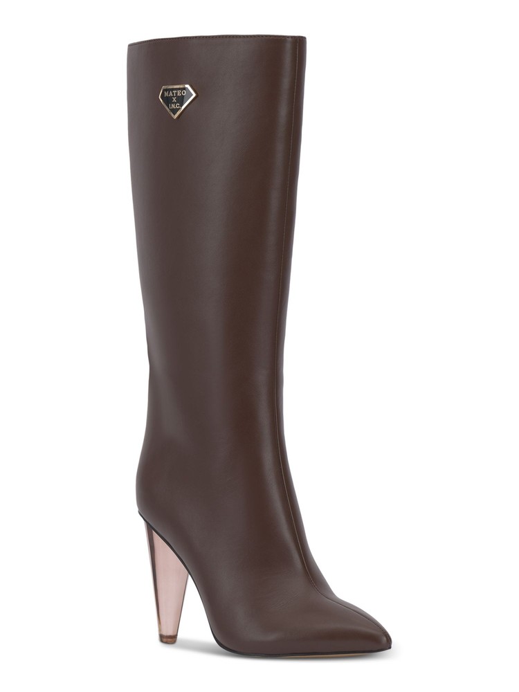 MATEO BY INC Womens Brown Charlotte Pointed Toe Stiletto Boots 5.5 M