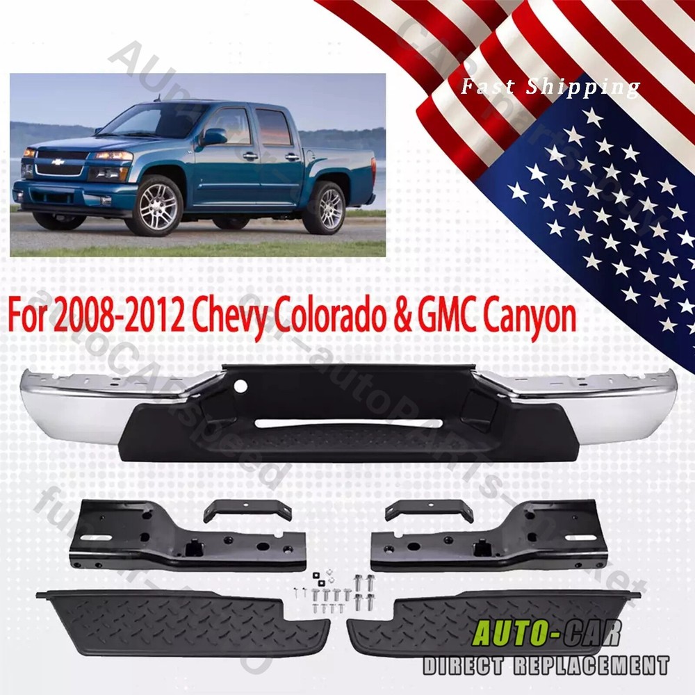 Chrome Steel Rear Step Bumper Assembly For 2008-2012 Chevy Colorado / GMC Canyon