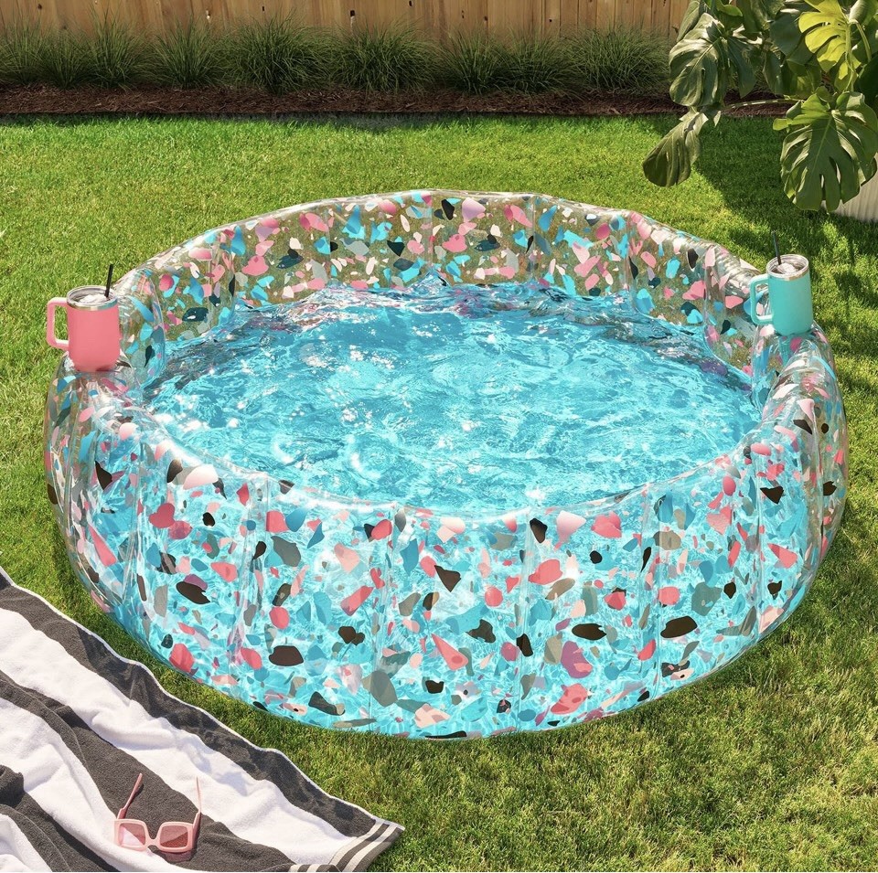Members Mark Inflatable Pool Lounge with Cup Holders for Teens and Adults  -image