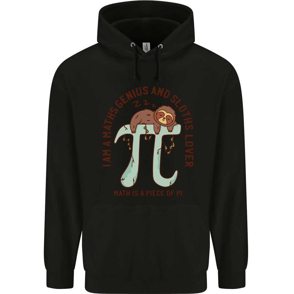 Im a Maths Genius and Sloth Lover Funny Mens 80% Cotton Hoodie
