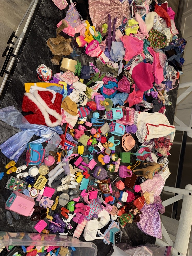 Huge Lot Of Vintage 60’s- 00s Barbie Doll Clothes And Accessories Shoes Bags &