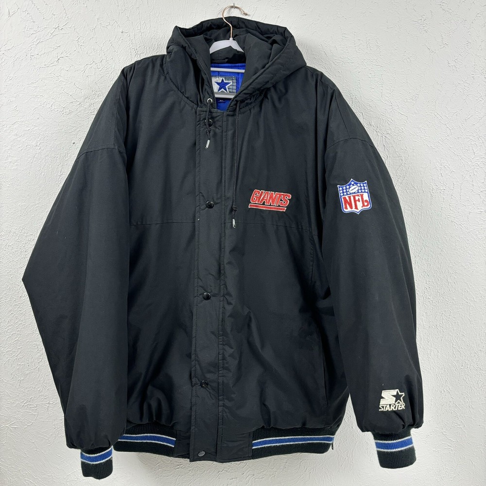 Vintage 90's New York Giants NFL Throwback Starter Parka Hooded Jacket XXL RARE!