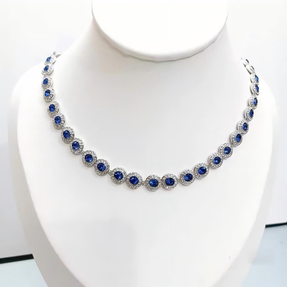 Swarovski Women's Angelic White gold and blue diamond Necklaces New gift box