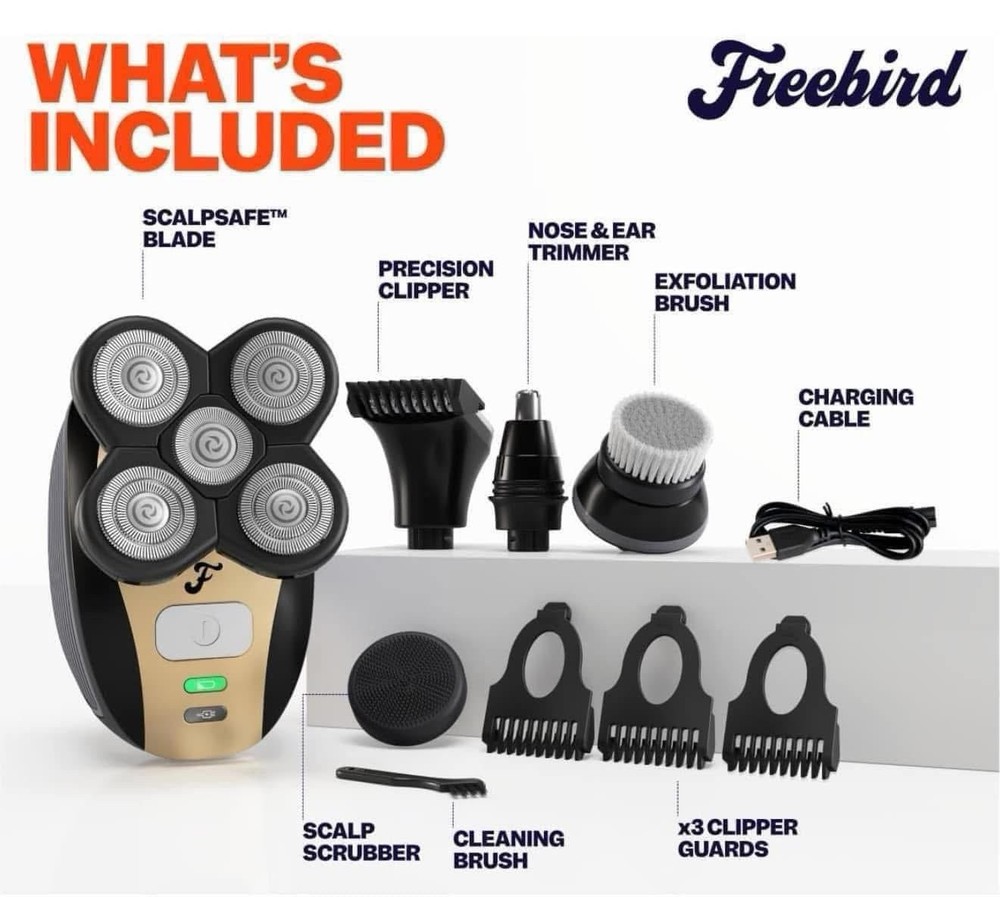 New Freebird FlexSeries Electric Head Hair Shaver Ultimate Mens Cordless Sealed