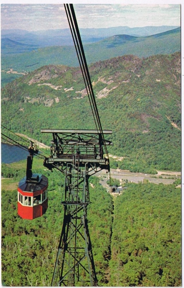 Postcard Tram Car Cannon Mt Aerial Tramway Franconia Notch White Mountain NH
