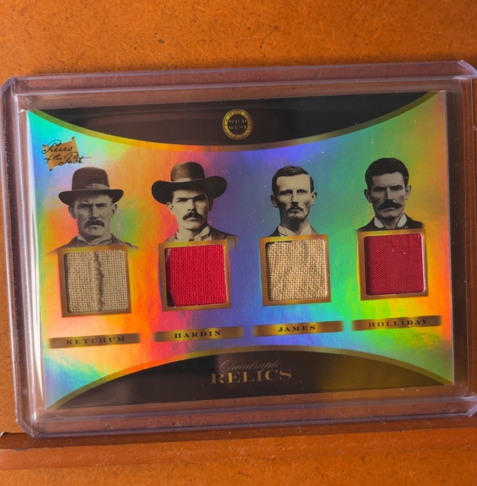 2025 Pieces Of The Past Wild West Quad Cloth Relic James Holliday Hardin Ketchum