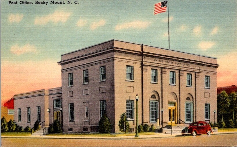 Rocky Mount North Carolina U.S. Post Office Vintage Postcard               18432