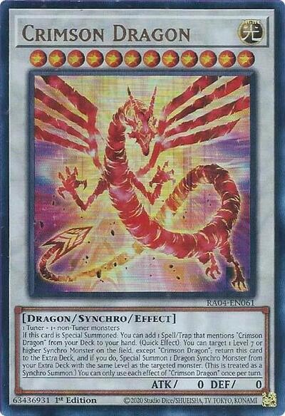 1st Ed NM Crimson Dragon UR - YuGiOh Quarter Century Stampede